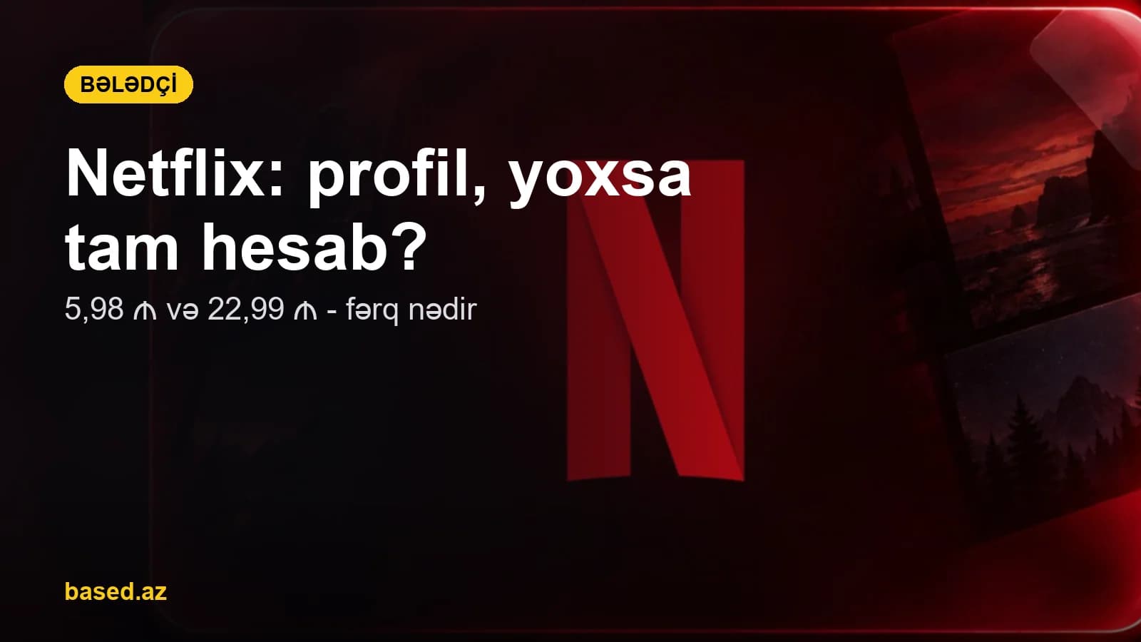 Netflix profil, yoxsa tam hesab: hansını seçmək daha sərfəlidir