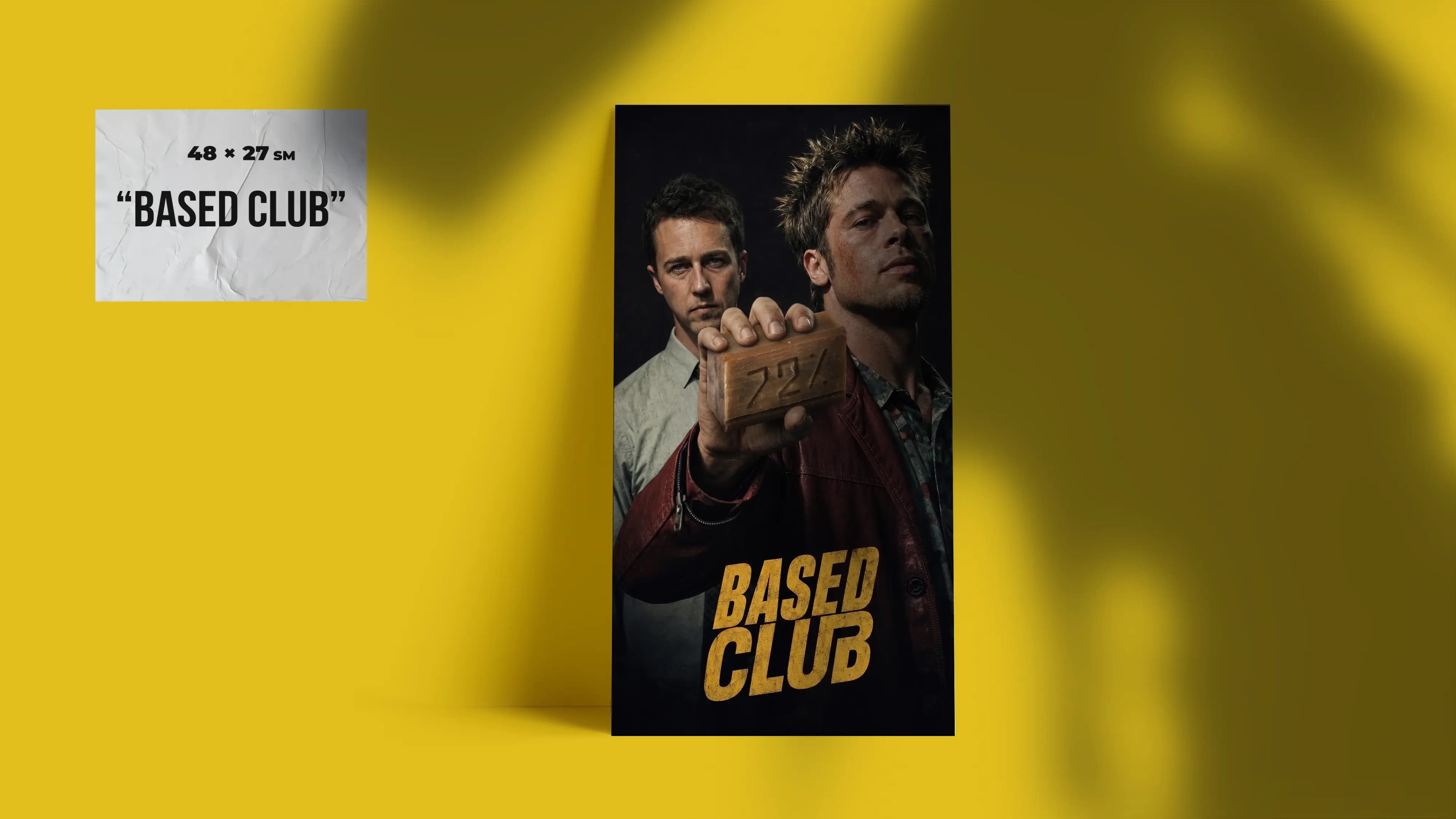 "Based Club" - Fight Club Konseptli Poster 48x27 sm