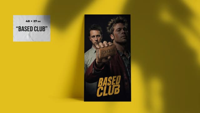"Based Club" - Fight Club Konseptli Poster 48x27 sm