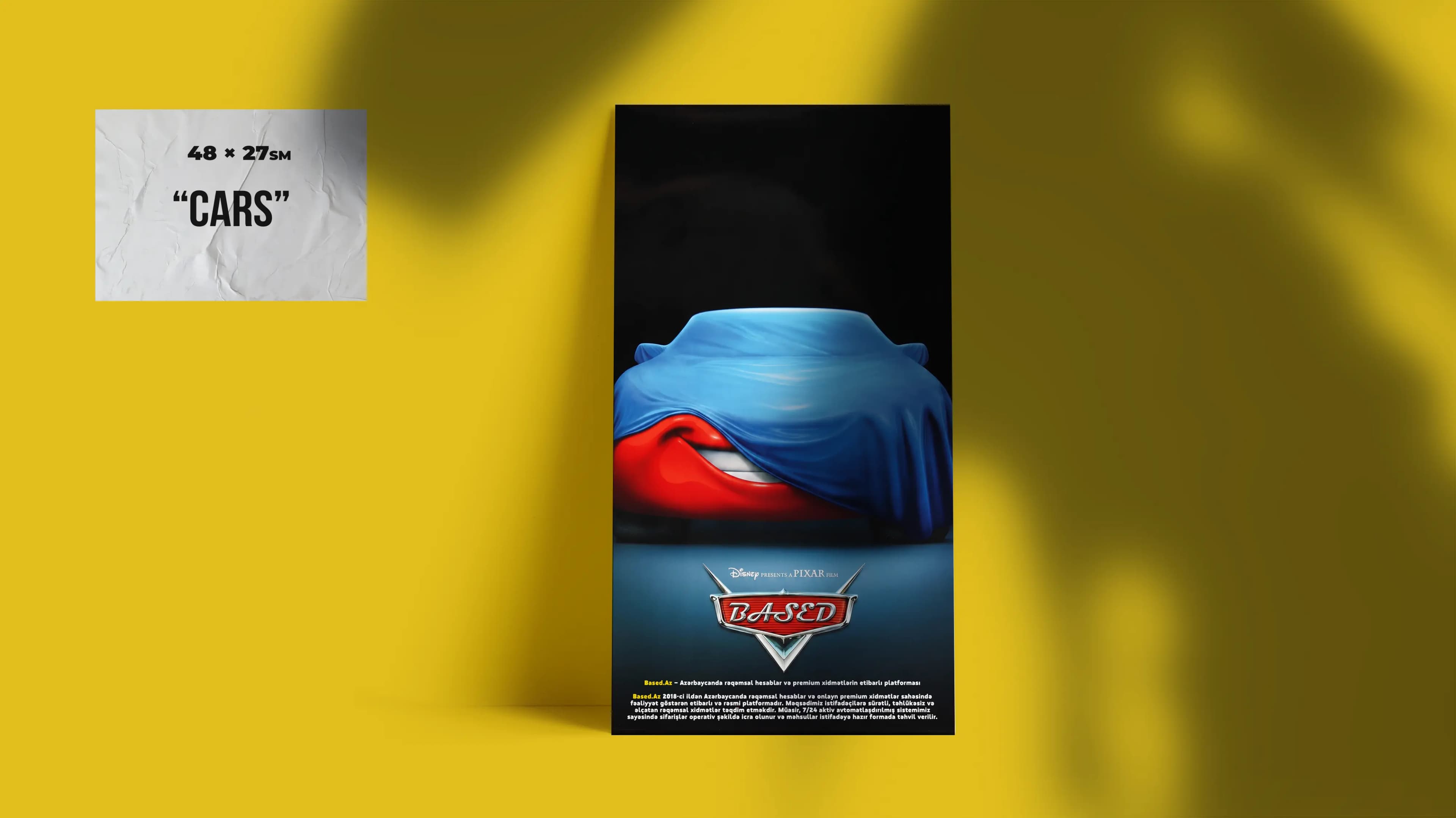 "Cars - Based" - Animasiya Konseptli Poster 48x27 sm