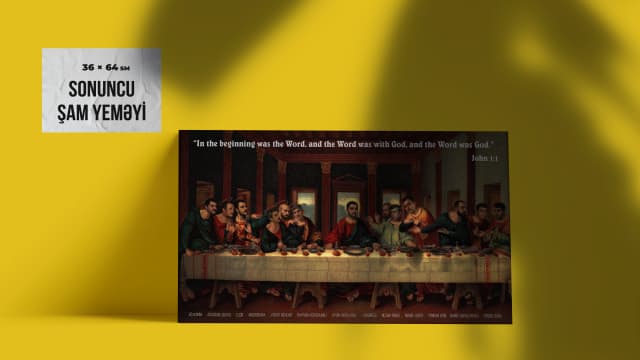 "Sonuncu Şam Yeməyi" - Azərbaycan Meyxanaçıları ilə Art Poster 36x64 sm