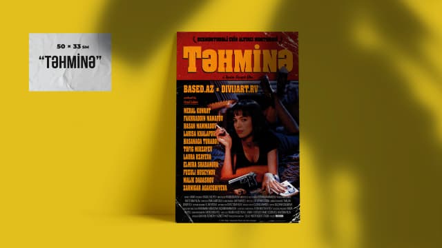 "Təhminə" - Pulp Fiction Style Art Poster 50x33 sm
