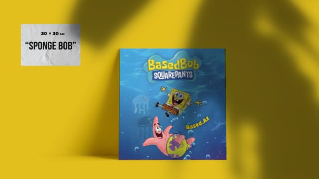 "BasedBob SquarePants" - SpongeBob & Patrick Art Poster 30x30 sm